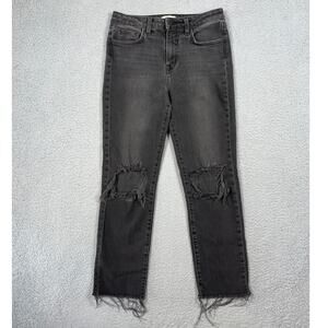 L'Agence Womens Size 26 Faded Black Denim Distressed Jeans
